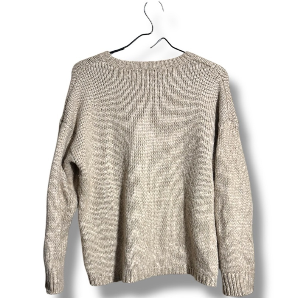 Cotton Emporium Tan Long Sleeve Cozy Chunky Knit Crew Neck Sweater - Picture 11 of 15